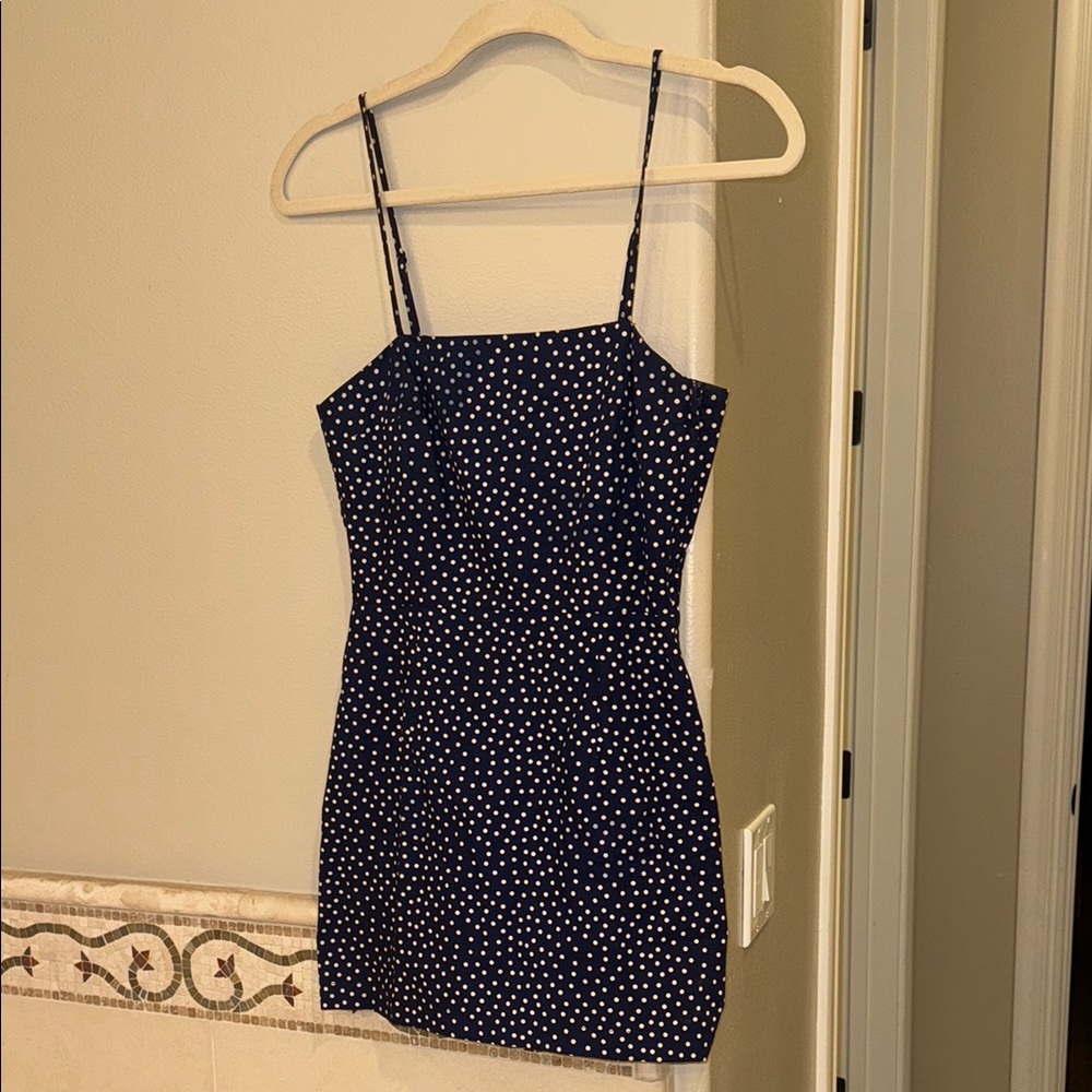 Navy Polka Dot Dress